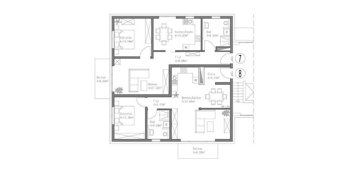 Etagenwohnung Gleichen - 2 Zimmer, 66 m&sup2;, 720&euro; | Angebot:26321723