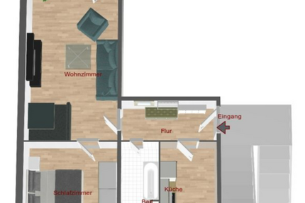 2 Zimmer Wohnung mit Einbauküche und Balkon 2 zimmer