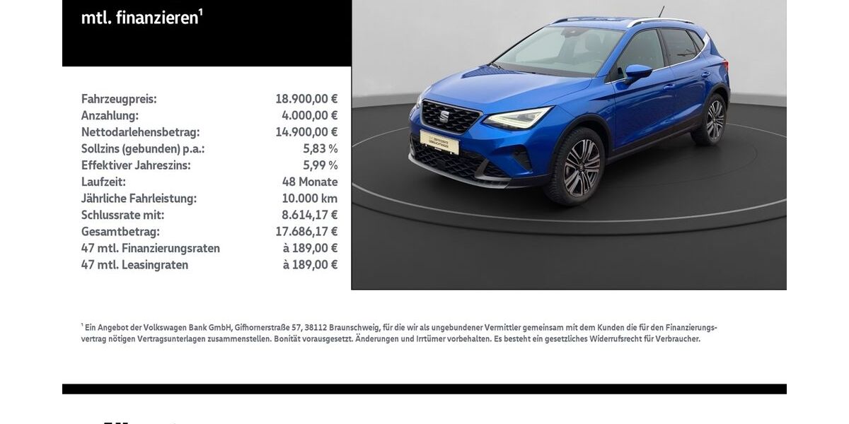 Seat Arona 20.346 km 18.900 &euro; Nordhausen 99734