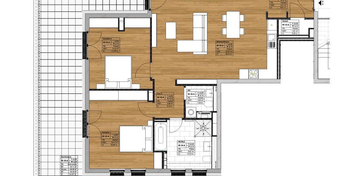 Tolle Penthousewohnung mit großer Dachterrasse im Energiesparhaus in Trier-Kürenz - Dachgeschoßwohnung Trier Kürenz | Angebot:24504562