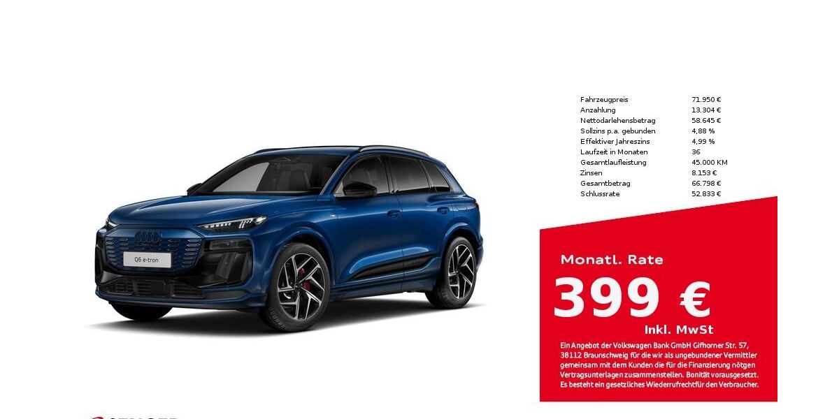 Audi Q6 e-tron 9.750 km 71.950 &euro; Lübeck 23556
