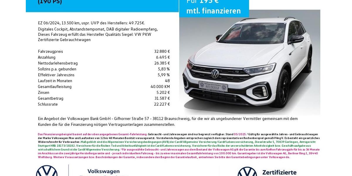 VW T-Roc 13.500 km 32.880 &euro; Bamberg 96052