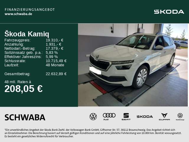 Skoda Kamiq 54.500 km 19.310 € Gersthofen 86368