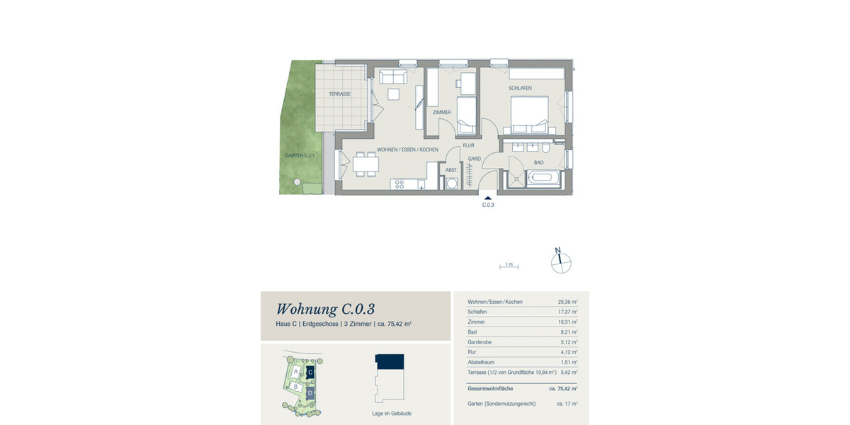 Etagenwohnung Kirchzarten Zarten - 3 Zimmer, 75 m&sup2;, 588.300&euro; | Angebot:25995783