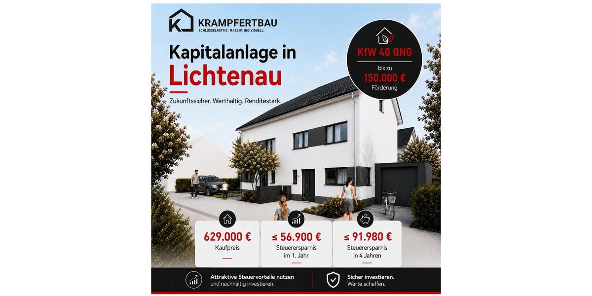 Doppelhaushälfte Lichtenau - 5 Zimmer, 170 m&sup2;, 629.000&euro; | Angebot:27088354
