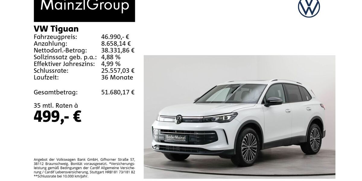 VW Tiguan 21.880 km 44.950 &euro; Feldkirchen/Westerham 83620