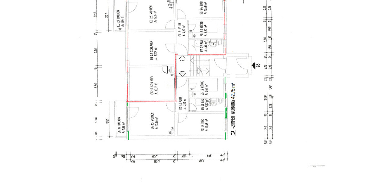 Schöne, ruhige 2 Raum Wohnung 2 zimmer