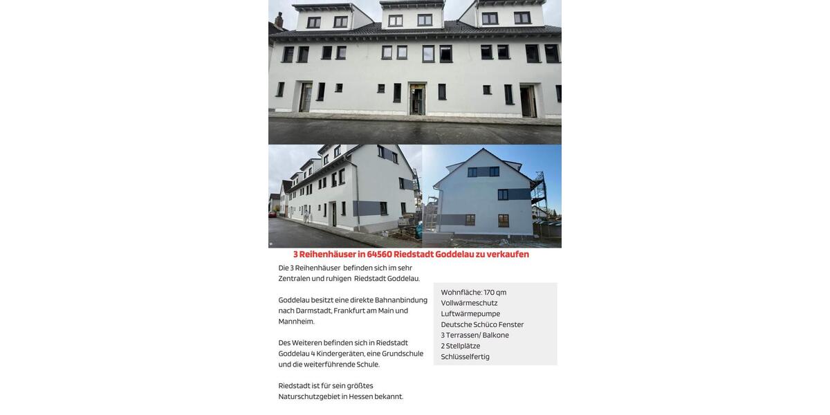 Reihenhaus Riedstadt - 2 Zimmer, 170 m&sup2;, 560.000&euro; | Angebot:26163724