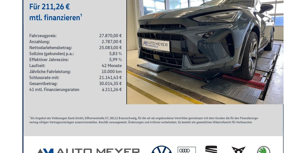 Cupra Formentor 33.698 km 27.870 &euro; Ochsenfurt 97199
