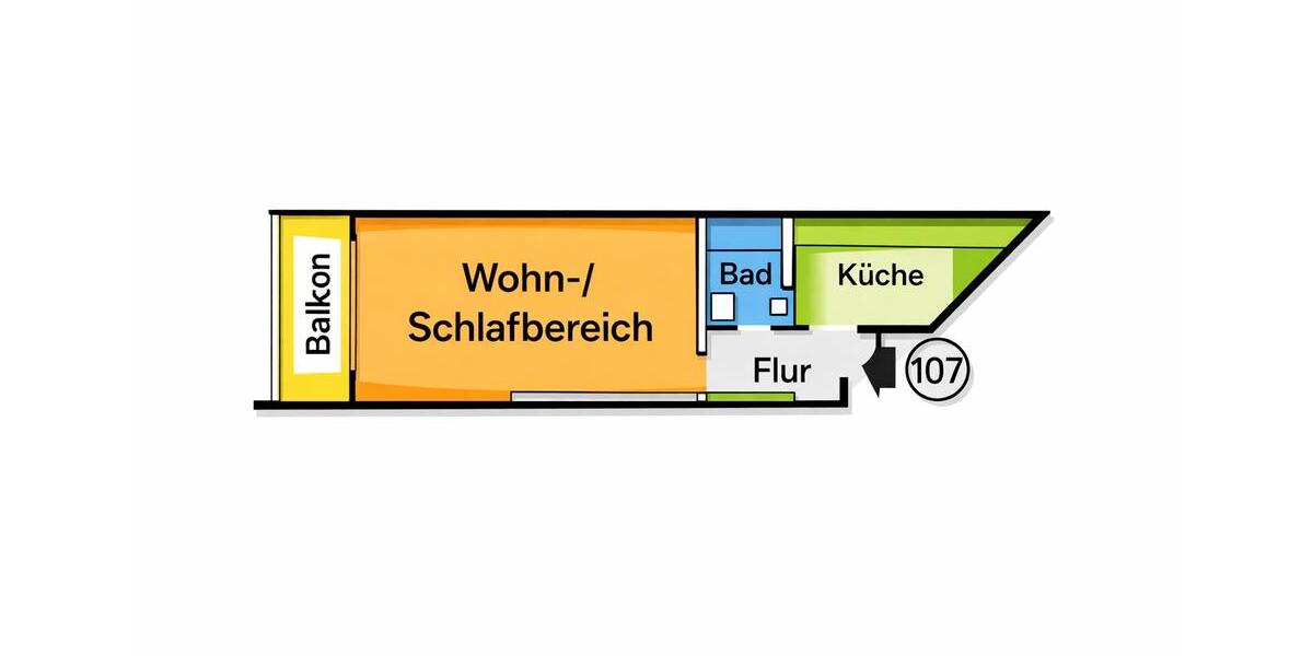 Etagenwohnung Wiesbaden Biebrich - 1 Zimmer, 46 m&sup2;, 150.000&euro; | Angebot:25312245