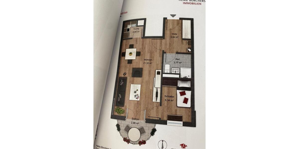 Etagenwohnung Unterhaching - 1.5 Zimmer, 42 m&sup2;, 1.200&euro; | Angebot:25811084