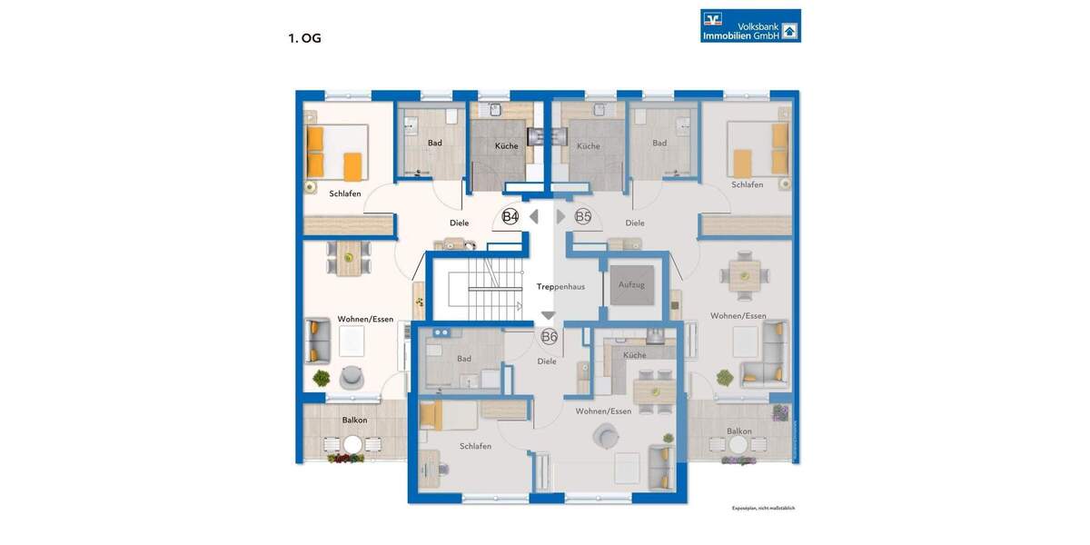 Mietwohnung im 1. OG mit Balkon und Aufzug - in Nettetal-Lobberich 2 zimmer