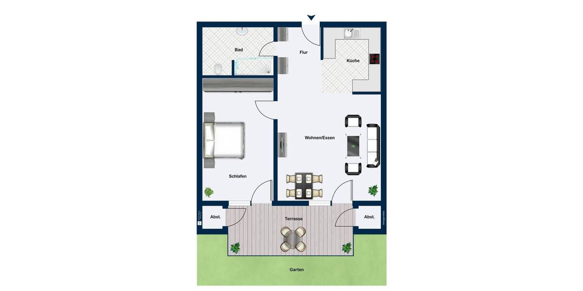 Terrassenwohnung Leingarten Schluchtern - 2 Zimmer, 58 m&sup2;, 255.000&euro; | Angebot:26418168