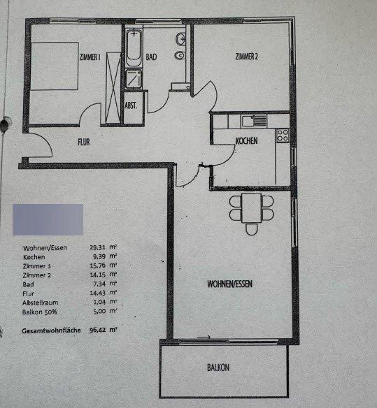 Etagenwohnung Hattersheim am Main - 3 Zimmer, 96 m&sup2;, 458.000&euro; | Angebot:26686624