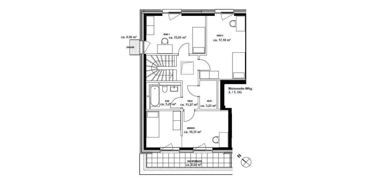 Etagenwohnung Norderstedt Garstedt - 5 Zimmer, 131 m&sup2;, 2.087&euro; | Angebot:26071690