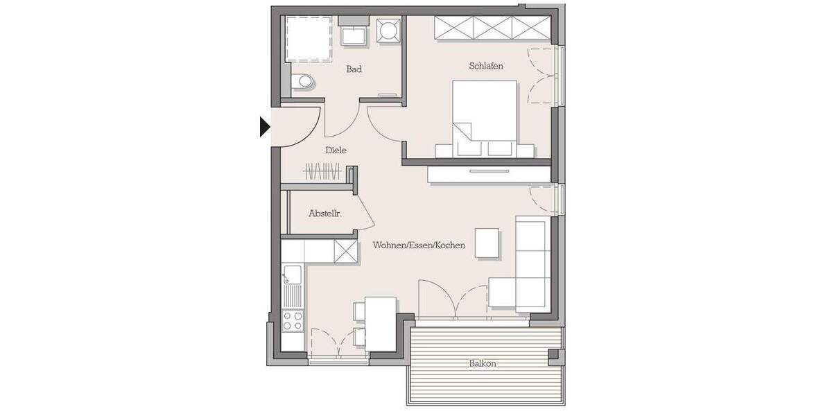 Etagenwohnung Hanau-Steinheim Steinheim - 2 Zimmer, 57 m&sup2;, 333.900&euro; | Angebot:25704391