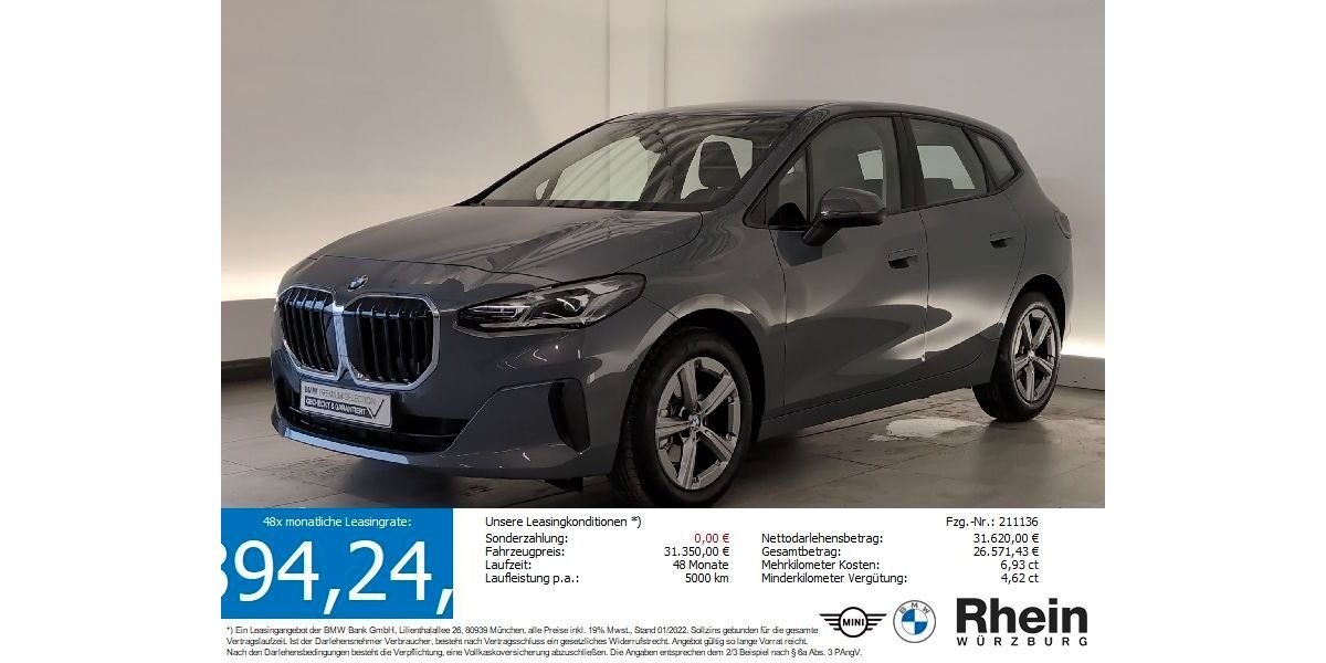 BMW 220 Active Tourer 25.009 km 29.580 &euro; Würzburg 97076