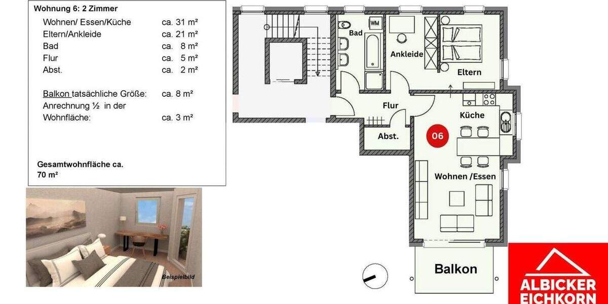 Etagenwohnung Lauchringen Unterlauchringen - 2 Zimmer, 70 m&sup2;, 350.000&euro; | Angebot:25696640