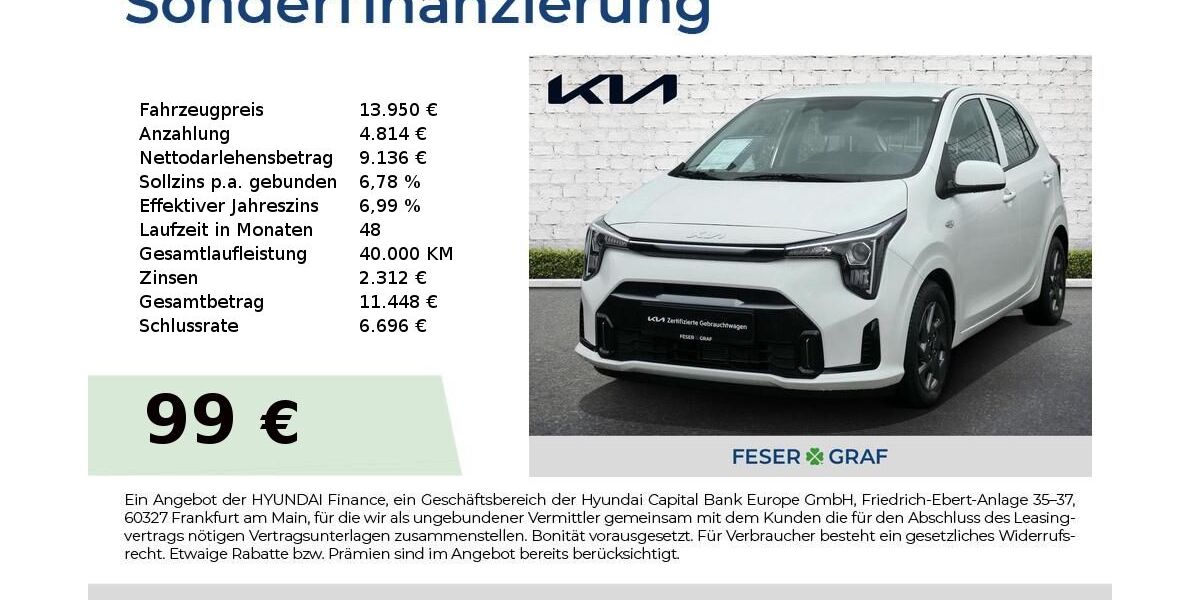 Kia Picanto 13.313 km 13.950 &euro; Roth 91154