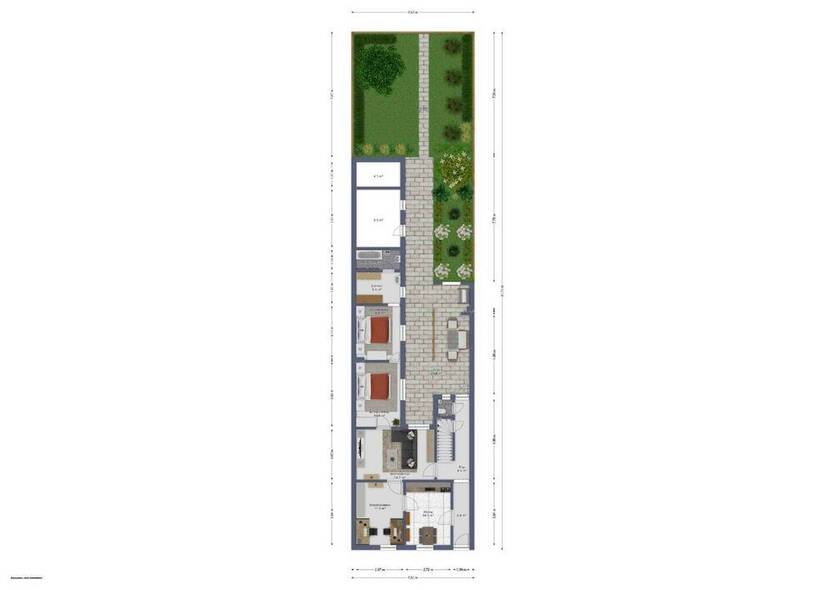 Reihenhaus mit Garten als Renovierungsprojekt