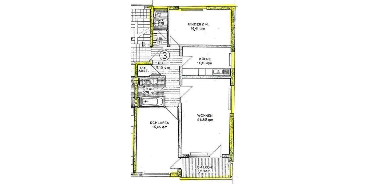 Etagenwohnung Weißenburg in Bayern - 3 Zimmer, 95 m&sup2;, 278.000&euro; | Angebot:24360338
