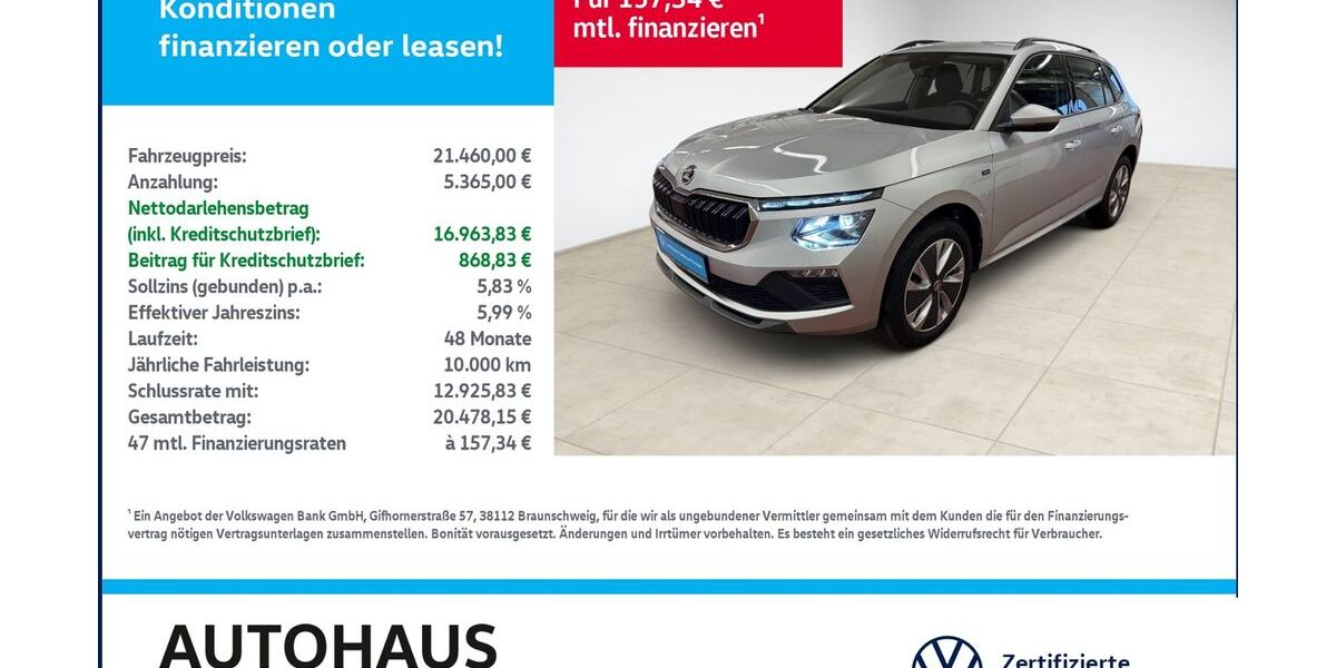 Skoda Kamiq 12.352 km 20.790 &euro; Bitterfeld-Wolfen 06749