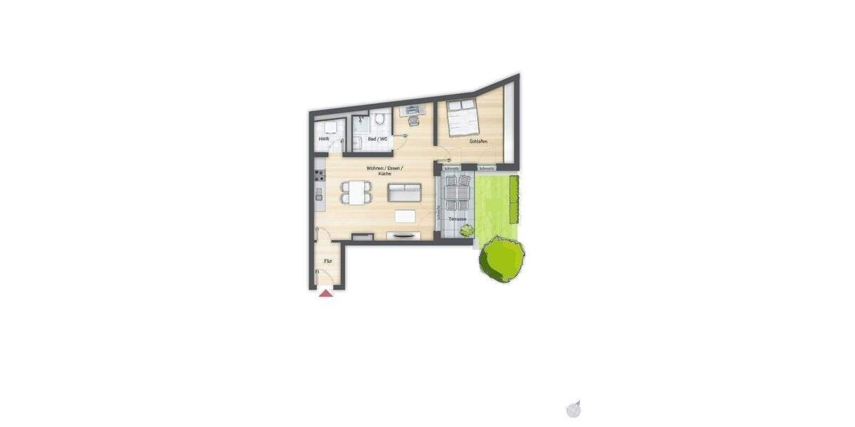 Terrassenwohnung Nürnberg Gostenhof - 2 Zimmer, 66 m&sup2;, 999&euro; | Angebot:26308737