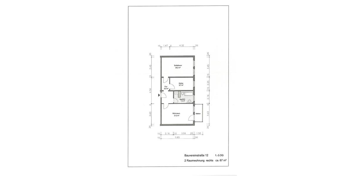 Etagenwohnung Gera - 2 Zimmer, 67 m&sup2;, 405&euro; | Angebot:26379716