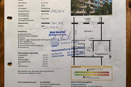 1 Raum Wohnung Btu übernahme von Ausstattung möglich 1 zimmer