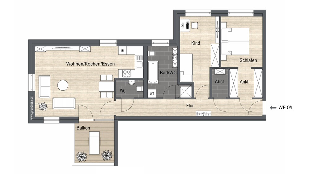 Erstbezug! Moderne 3-Zimmer Wohnung mit Garagenstellplatz - Etagenwohnung Hartmannsdorf | Angebot:26556994