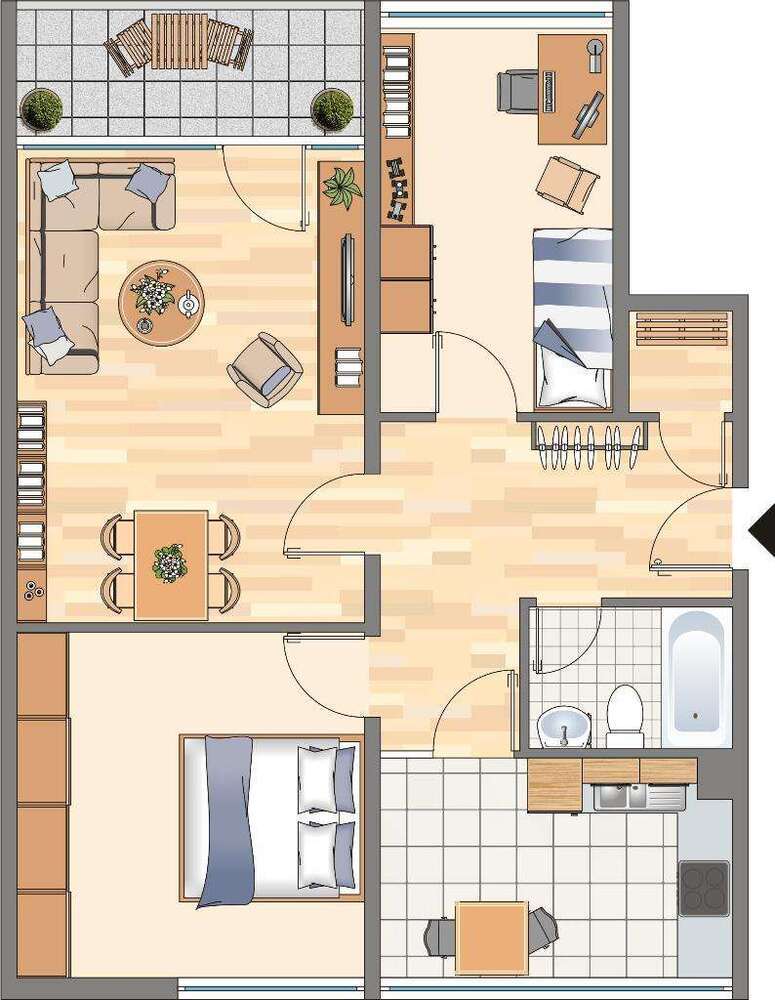 Wohnung zum Mieten in Dortmund 345,18 € 72.87 m²