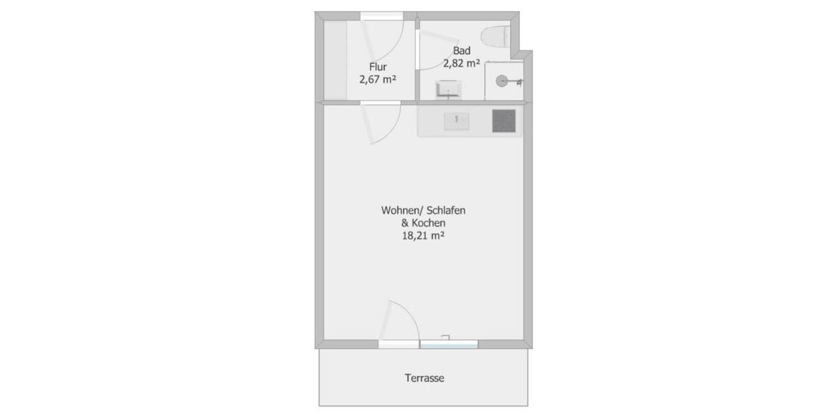 Terrassenwohnung Lüneburg Goseburg-Zeltberg - 1 Zimmer, 25 m&sup2;, 128.000&euro; | Angebot:26475347