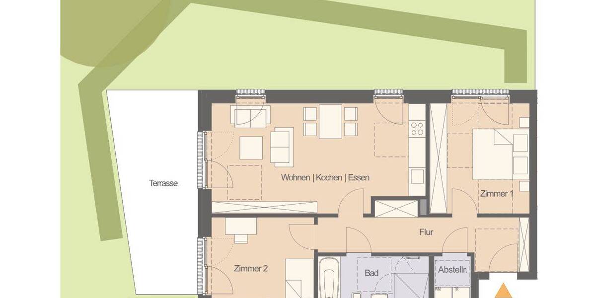 Etagenwohnung Seevetal Fleestedt - 3 Zimmer, 89 m&sup2;, 1.250&euro; | Angebot:26798384