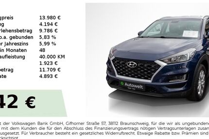 Hyundai TUCSON 92.650 km 13.980 &euro; Nürnberg 90431