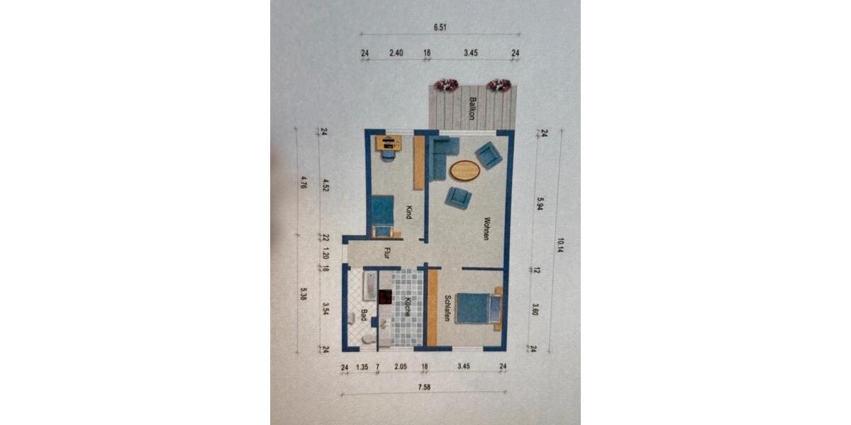 Etagenwohnung Seebach - 3 Zimmer, 61 m&sup2;, 69.000&euro; | Angebot:27084723