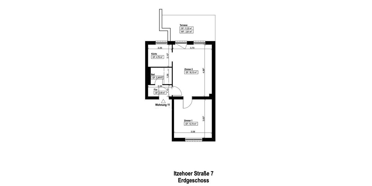 Erdgeschoßwohnung Kiel Wik - 2 Zimmer, 47 m&sup2;, 789&euro; | Angebot:26385981