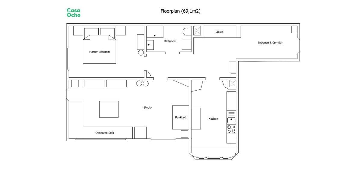 Etagenwohnung Freiburg im Breisgau Oberau - 2 Zimmer, 69 m&sup2;, 1.500&euro; | Angebot:26297537
