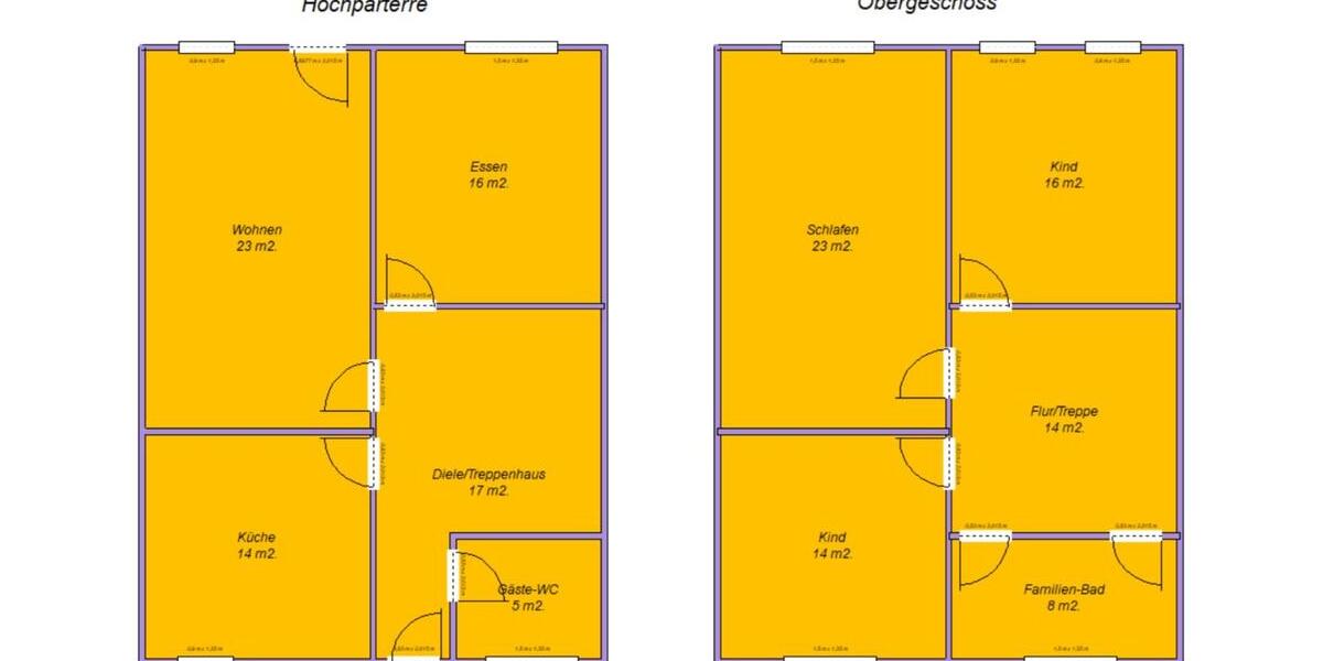 Reihen-End-Haus, 2 Vollgeschosse, Vorgarten, Hof, PVA vorbereitet 6 zimmer