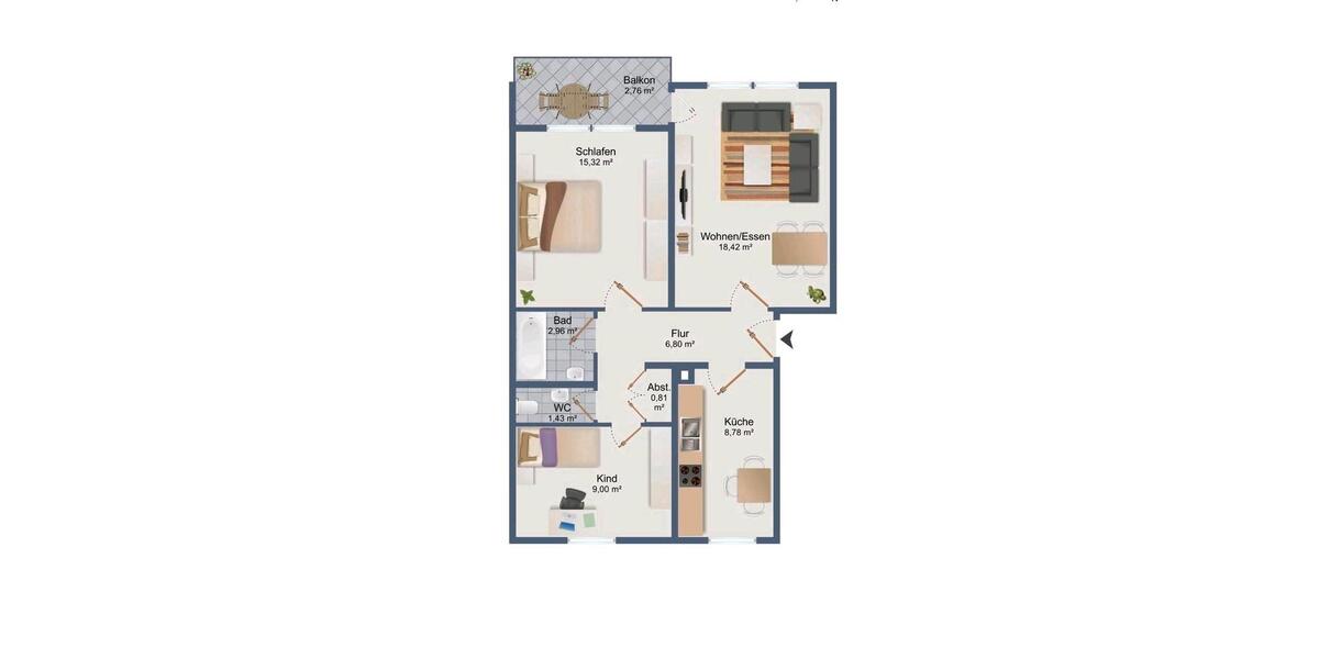 Etagenwohnung Künzelsau - 3 Zimmer, 67 m&sup2;, 179.000&euro; | Angebot:27096385