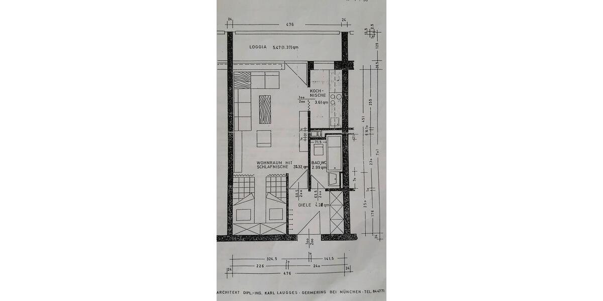 Etagenwohnung Ingolstadt Friedrichshofen-Hollerstauden - 1 Zimmer, 33 m&sup2;, 139.000&euro; | Angebot:26153380