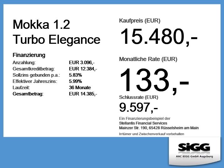 Opel Mokka 39.999 km 15.480 &euro; Augsburg 86167