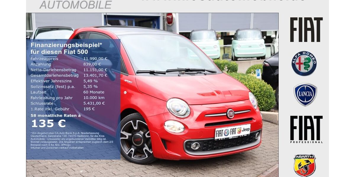 Fiat 500 64.998 km 11.990 &euro; Marpingen 66646