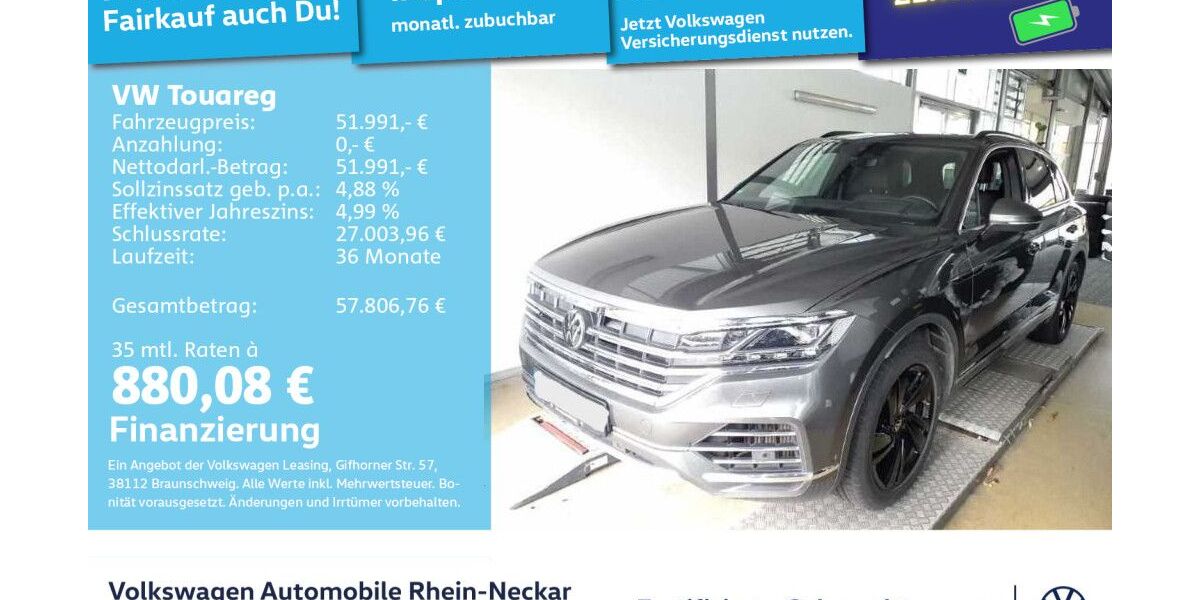 VW Touareg 69.103 km 50.992 &euro; Mannheim 68309
