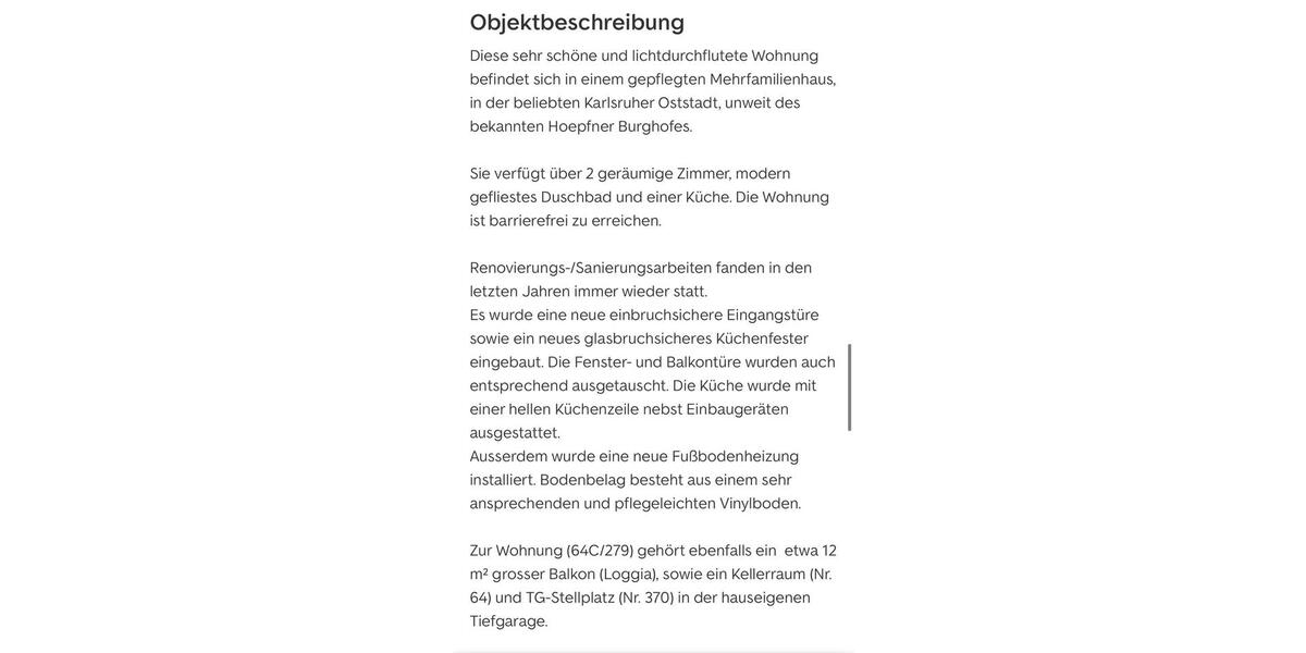 Etagenwohnung Karlsruhe Innenstadt-Ost - 2.5 Zimmer, 62 m&sup2;, 289.900&euro; | Angebot:27019415