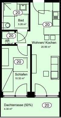 Etagenwohnung Recke - 2 Zimmer, 42 m&sup2;, 484&euro; | Angebot:25676354