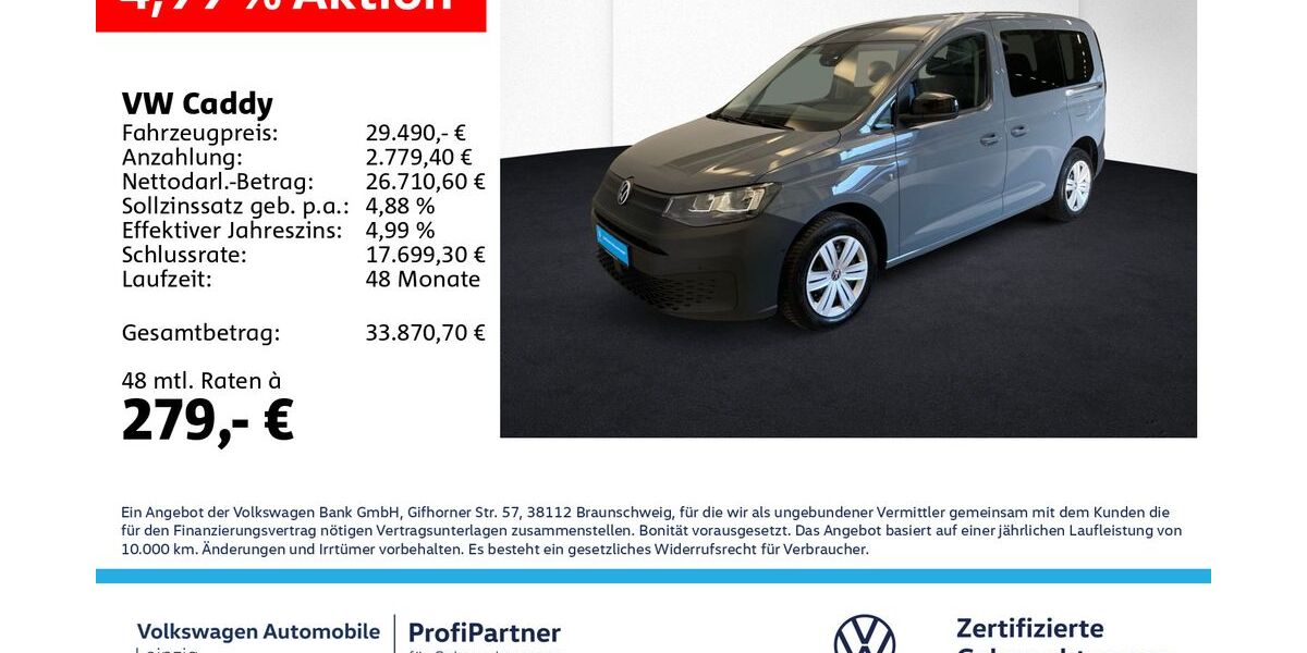 VW Caddy 23.865 km 28.790 &euro; Leipzig 04178