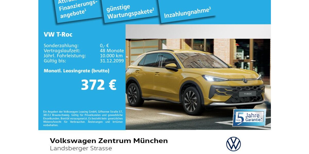 VW T-Roc 3.000 km 30.980 &euro; München 80687