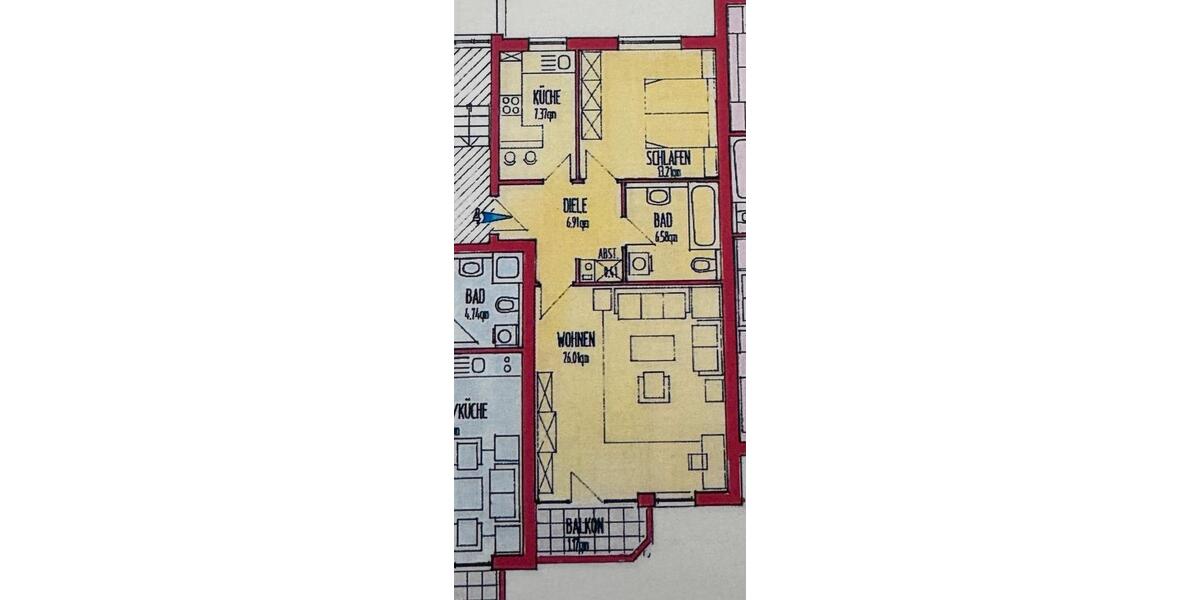 Etagenwohnung Oldenburg Drielaker-Moor - 2 Zimmer, 62 m&sup2;, 179.000&euro; | Angebot:25419824