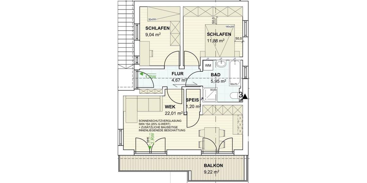 Etagenwohnung Haar Salmdorf - 3 Zimmer, 64 m&sup2;, 479.900&euro; | Angebot:26218152