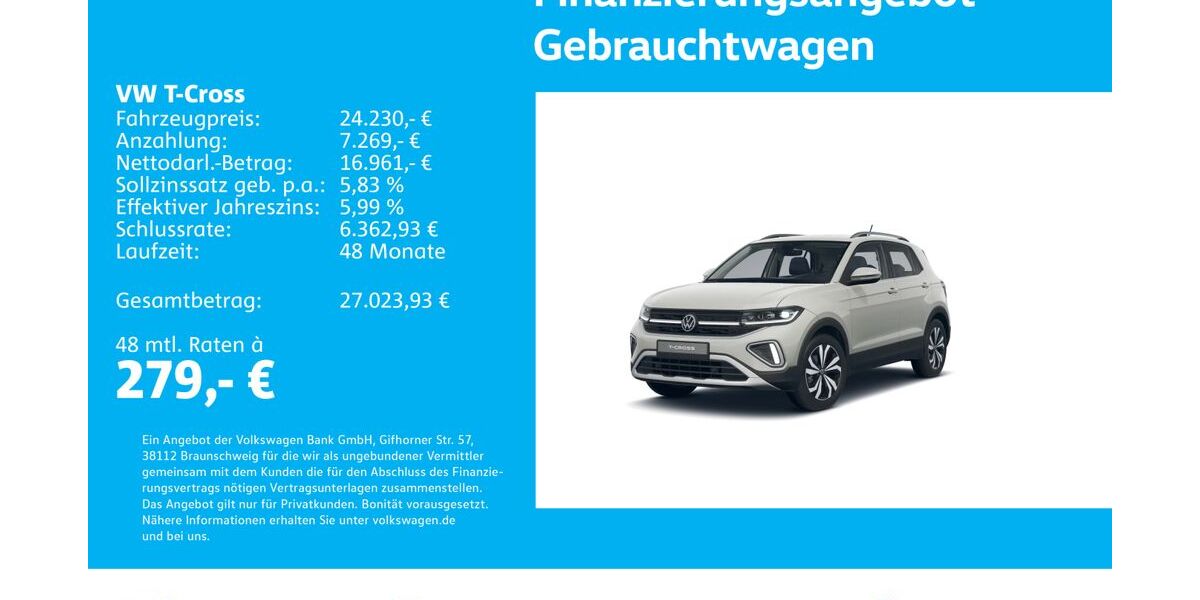 VW T-Cross 4.587 km 24.230 &euro; Stuttgart-Feuerbach 70469